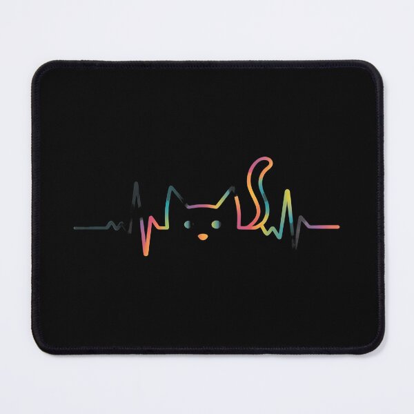 Item preview, Rainbow Cat Heartbeat ECG Line T-Shirt designed and sold by OlyvieArt.