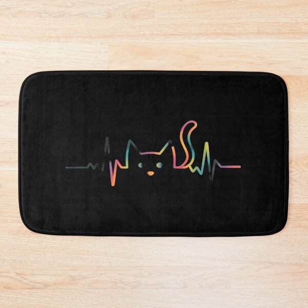 Item preview, Rainbow Cat Heartbeat ECG Line T-Shirt designed and sold by OlyvieArt.