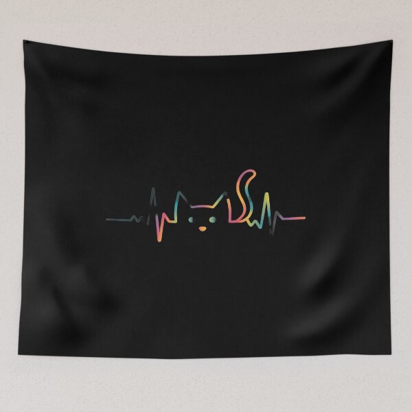 Item preview, Rainbow Cat Heartbeat ECG Line T-Shirt designed and sold by OlyvieArt.