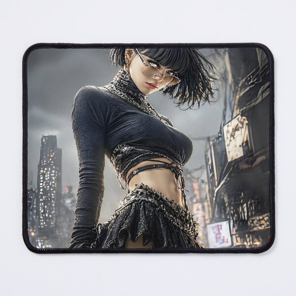 Item preview, Cyberpunk Street Muse – Dark Futuristic Fashion Portrait designed and sold by Huskyyy Designs.