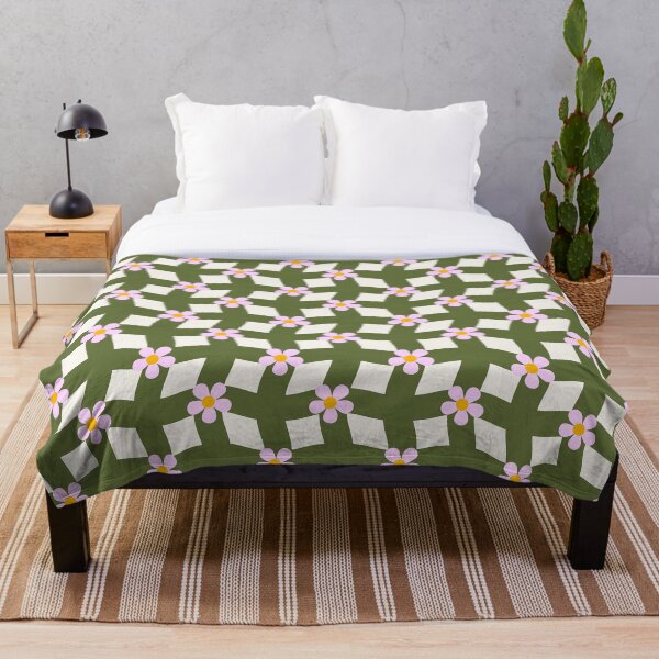 Item preview, Diseño con estampado floral ondulado de color verde oliva designed and sold by PetiteEthos.