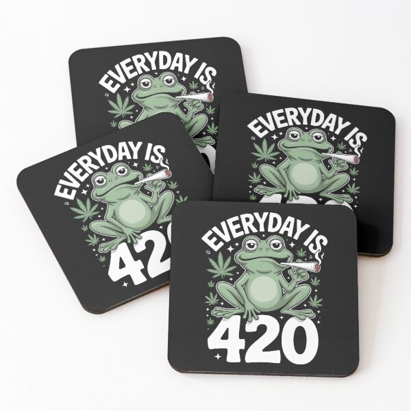 Item preview,  Stoner Frog Weed Humor Cartoon designed and sold by Say It With Ink.