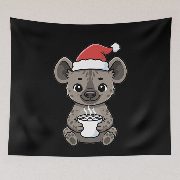 Item preview, Cute Kawaii Christmas Hyena with Hot Cocoa designed and sold by k3rstman1.