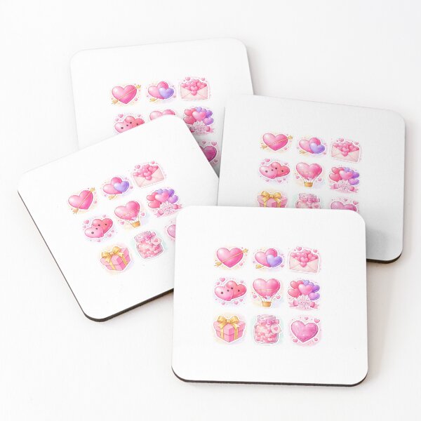 Item preview, Cute Valentine Heart Watercolor Romantic Love Sticker Set designed and sold by Qingtian814.