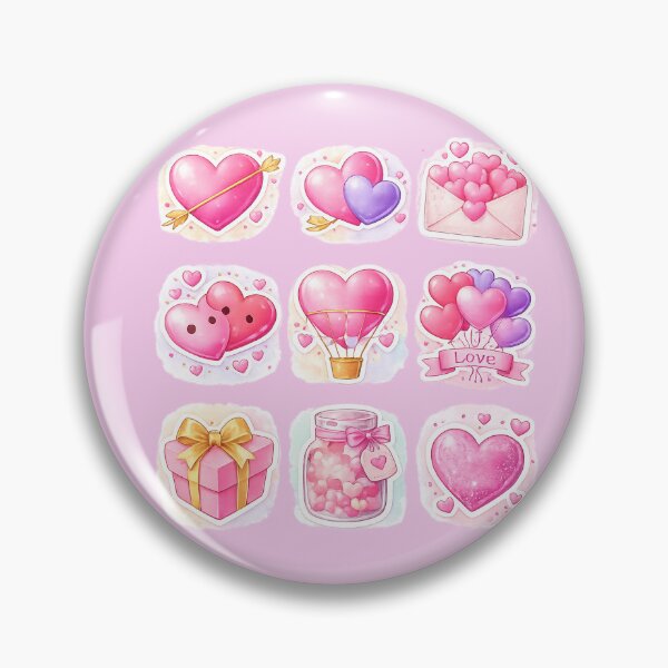 Item preview, Cute Valentine Heart Watercolor Romantic Love Sticker Set designed and sold by Qingtian814.