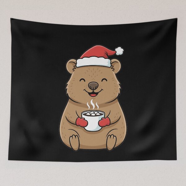 Item preview, Cute Christmas Quokka with Hot Cocoa designed and sold by k3rstman1.