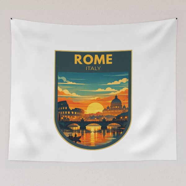 Item preview, Rome Italy Vintage Travel Art designed and sold by MyTutina.