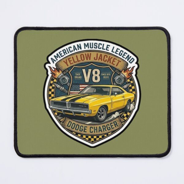 Item preview, Classic Muscle Car Yellow Jacket Legend Sticker designed and sold by K-Vibe Design Studio.