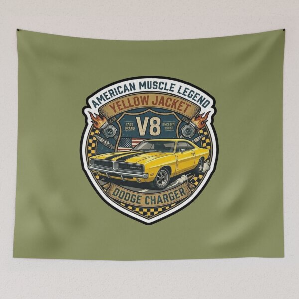 Item preview, Classic Muscle Car Yellow Jacket Legend Sticker designed and sold by K-Vibe Design Studio.
