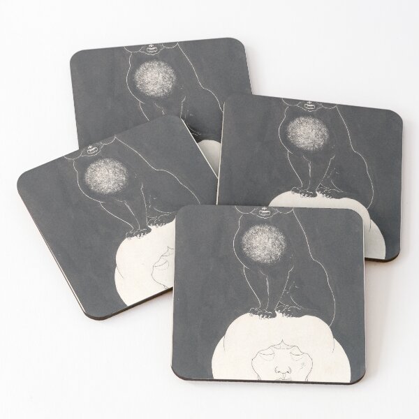 Item preview, Beardsley Black Cat | Vintage Cat Art designed and sold by GammaRay.