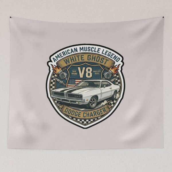 Item preview, Retro Muscle Car White Ghost Edition Sticker designed and sold by K-Vibe Design Studio.