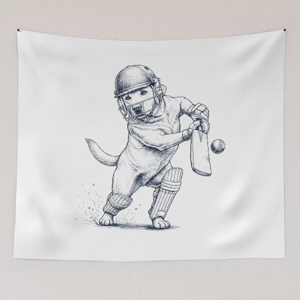 Item preview, Vintage Labrador Retriever Playing Cricket Player Dog Lover designed and sold by DoodleTortle.