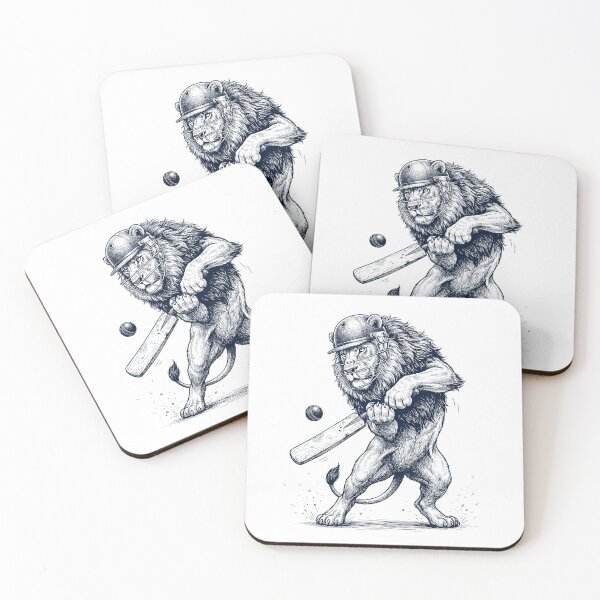 Item preview, Vintage Lion Playing Cricket Player Animal Lover designed and sold by DoodleTortle.