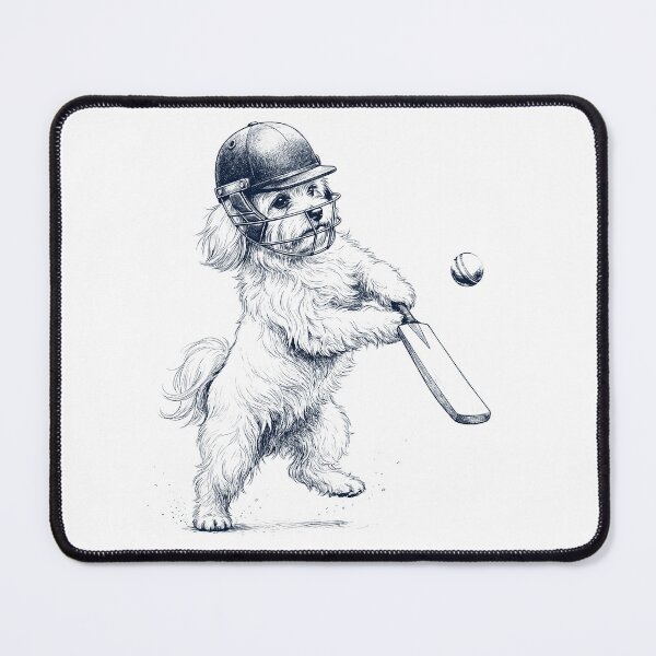 Item preview, Vintage Maltese Playing Cricket Player Dog Lover designed and sold by DoodleTortle.