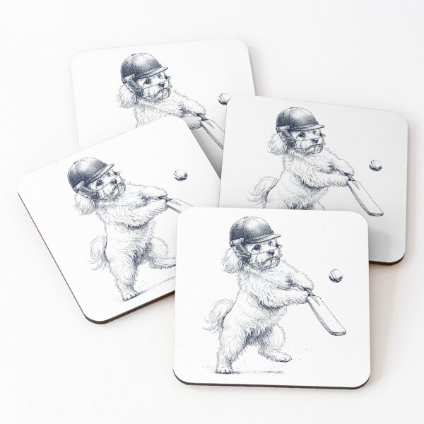 Item preview, Vintage Maltese Playing Cricket Player Dog Lover designed and sold by DoodleTortle.