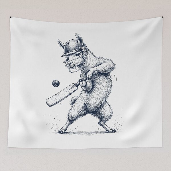Item preview, Vintage Llama Playing Cricket Player Animal Lover designed and sold by DoodleTortle.