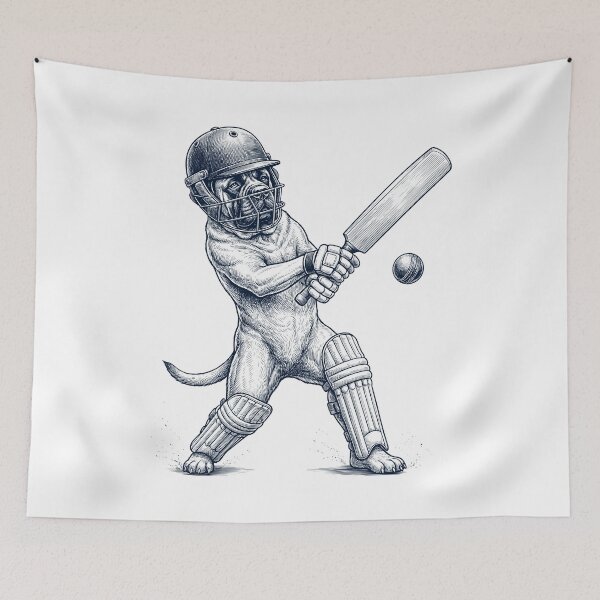 Item preview, Vintage Mastiff Playing Cricket Player Dog Lover designed and sold by DoodleTortle.
