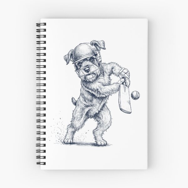 Item preview, Vintage Miniature Schnauzer Playing Cricket Player Dog Lover designed and sold by DoodleTortle.