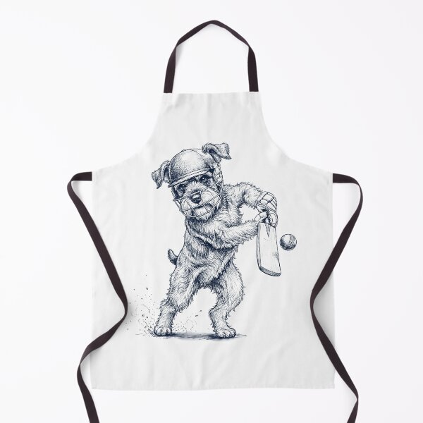 Item preview, Vintage Miniature Schnauzer Playing Cricket Player Dog Lover designed and sold by DoodleTortle.