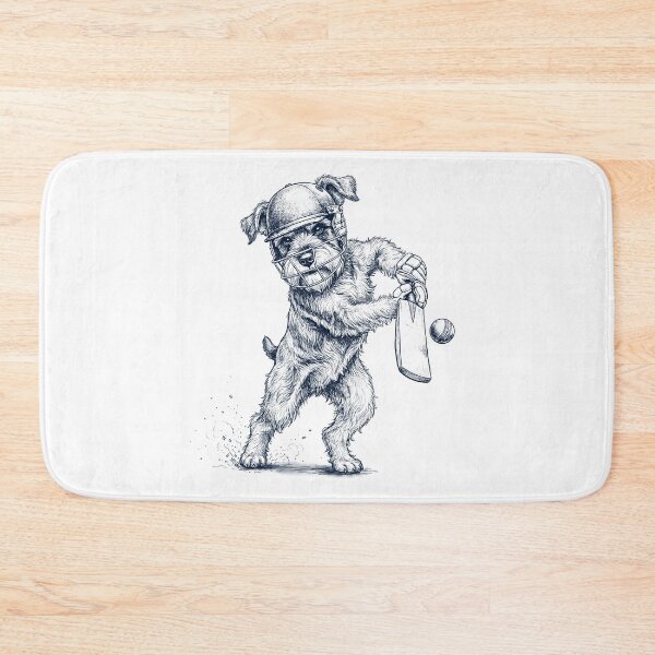 Item preview, Vintage Miniature Schnauzer Playing Cricket Player Dog Lover designed and sold by DoodleTortle.