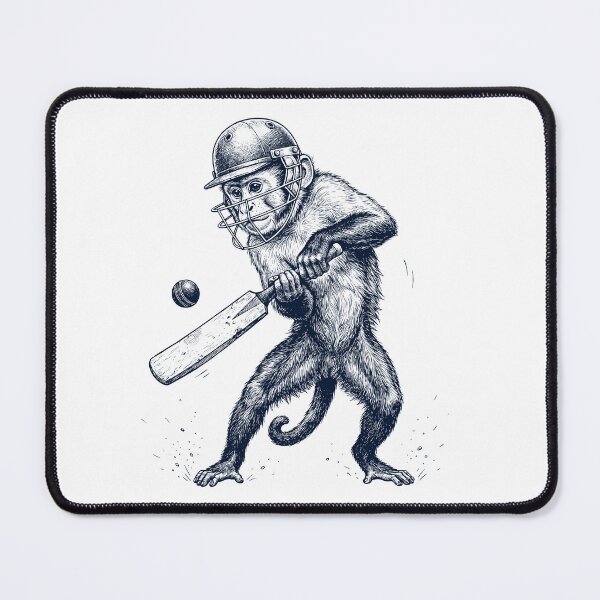 Item preview, Vintage Monkey Playing Cricket Player Animal Lover designed and sold by DoodleTortle.