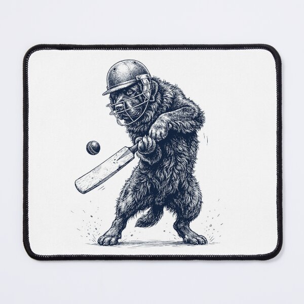 Item preview, Vintage Newfoundland Playing Cricket Player Dog Lover designed and sold by DoodleTortle.