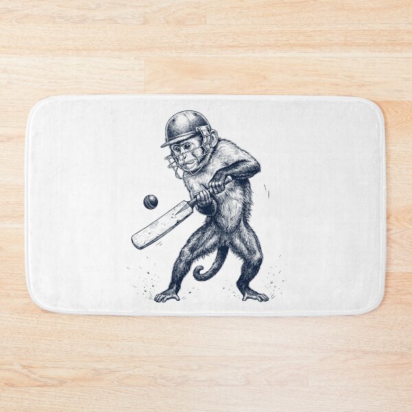 Item preview, Vintage Monkey Playing Cricket Player Animal Lover designed and sold by DoodleTortle.