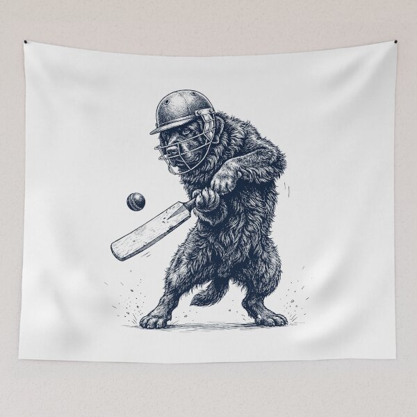 Item preview, Vintage Newfoundland Playing Cricket Player Dog Lover designed and sold by DoodleTortle.