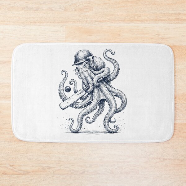 Item preview, Vintage Octopus Playing Cricket Player Animal Lover designed and sold by DoodleTortle.