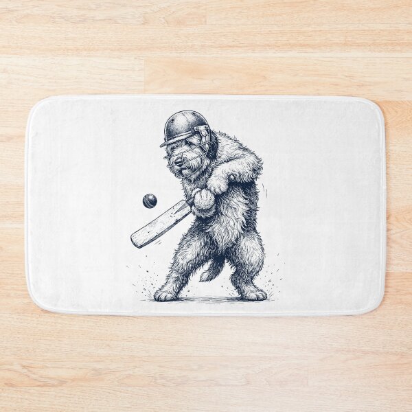 Item preview, Vintage Old English Sheepdog Playing Cricket Player Dog Lover designed and sold by DoodleTortle.
