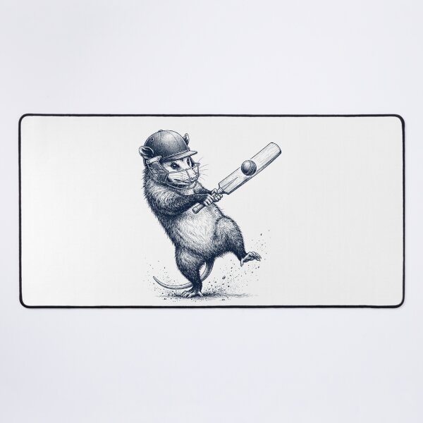 Item preview, Vintage Opossum Playing Cricket Player Animal Lover designed and sold by DoodleTortle.