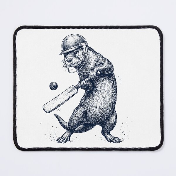 Item preview, Vintage Otter Playing Cricket Player Animal Lover designed and sold by DoodleTortle.