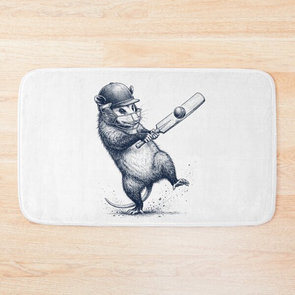Item preview, Vintage Opossum Playing Cricket Player Animal Lover designed and sold by DoodleTortle.