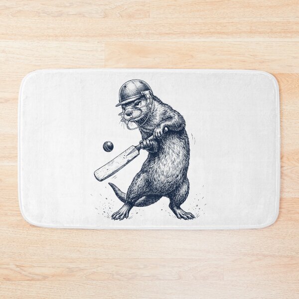 Item preview, Vintage Otter Playing Cricket Player Animal Lover designed and sold by DoodleTortle.