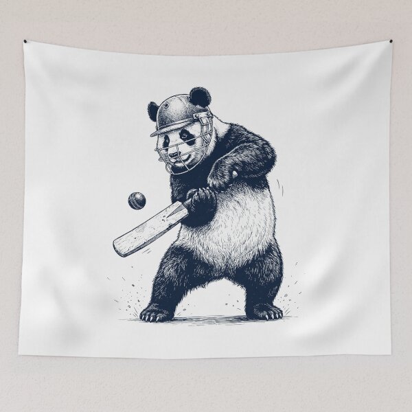 Item preview, Vintage Panda Playing Cricket Player Animal Lover designed and sold by DoodleTortle.