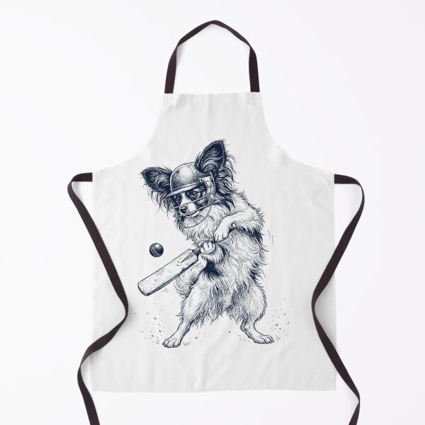 Item preview, Vintage Papillon Playing Cricket Player Dog Lover designed and sold by DoodleTortle.