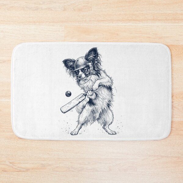 Item preview, Vintage Papillon Playing Cricket Player Dog Lover designed and sold by DoodleTortle.