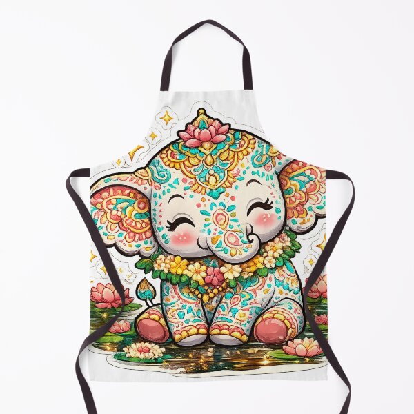 Item preview, Baby Elephant Kolam Pattern Cute Indian Sticker designed and sold by OsmosisShop.