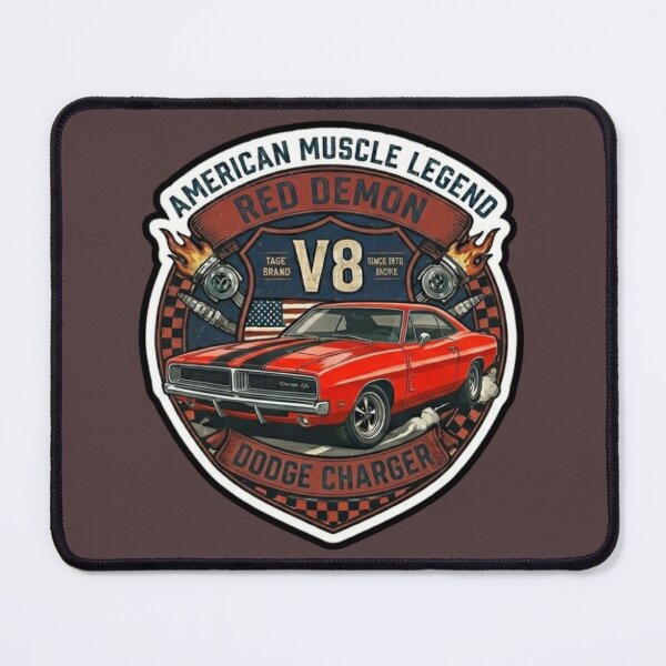 Item preview, Powerful Muscle Car Red Demon V8 Sticker designed and sold by K-Vibe Design Studio.