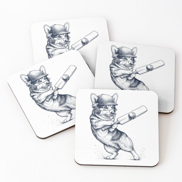 Item preview, Vintage Pembroke Welsh Corgi Playing Cricket Player Dog Lover designed and sold by DoodleTortle.