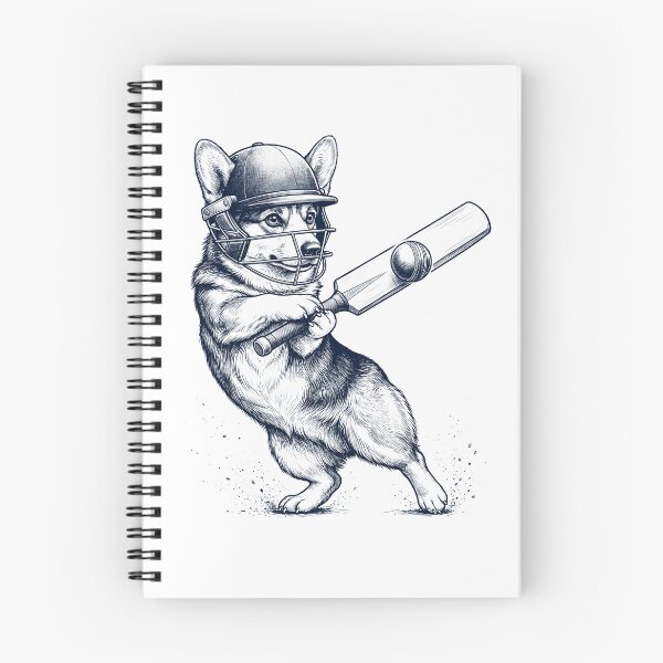 Item preview, Vintage Pembroke Welsh Corgi Playing Cricket Player Dog Lover designed and sold by DoodleTortle.