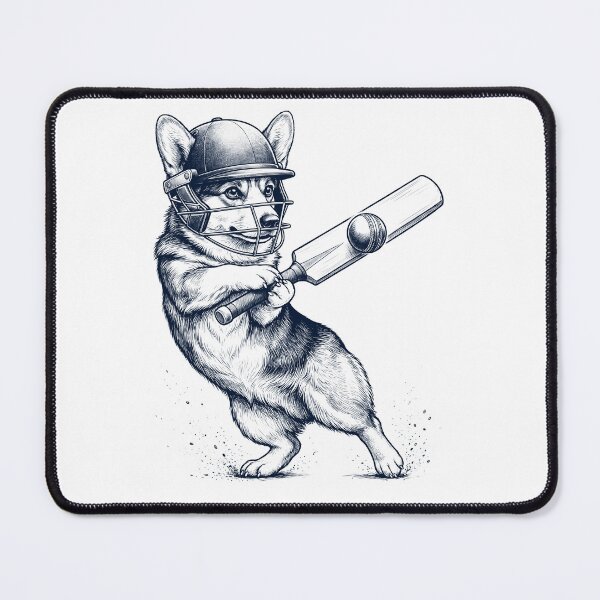 Item preview, Vintage Pembroke Welsh Corgi Playing Cricket Player Dog Lover designed and sold by DoodleTortle.