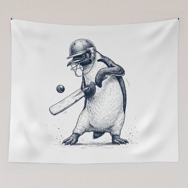 Item preview, Vintage Penguin Playing Cricket Player Animal Lover designed and sold by DoodleTortle.