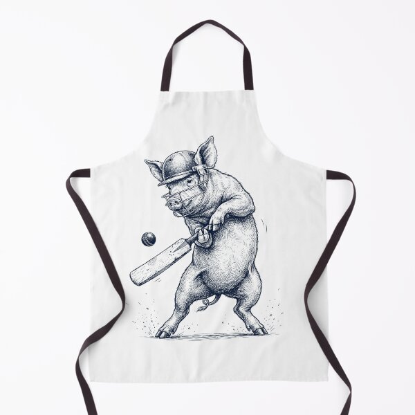 Item preview, Vintage Pig Playing Cricket Player Animal Lover designed and sold by DoodleTortle.