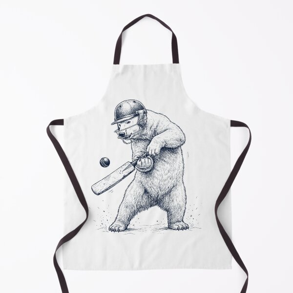 Item preview, Vintage Polar Bear Playing Cricket Player Animal Lover designed and sold by DoodleTortle.