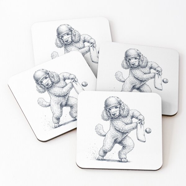 Item preview, Vintage Poodle Playing Cricket Player Dog Lover designed and sold by DoodleTortle.