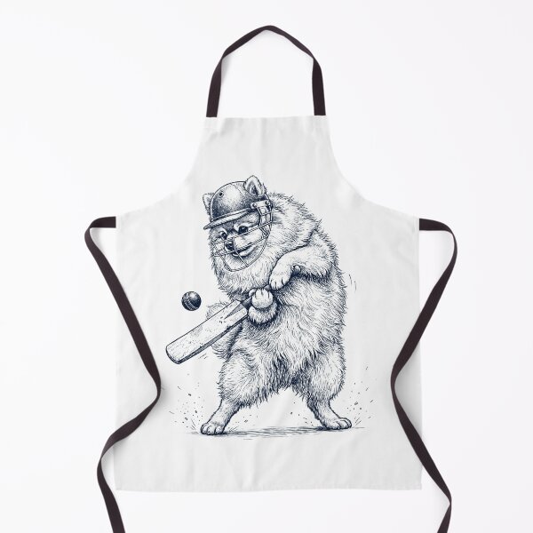 Item preview, Vintage Pomeranian Playing Cricket Player Dog Lover designed and sold by DoodleTortle.