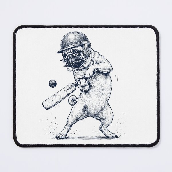 Item preview, Vintage Pug Playing Cricket Player Dog Lover designed and sold by DoodleTortle.