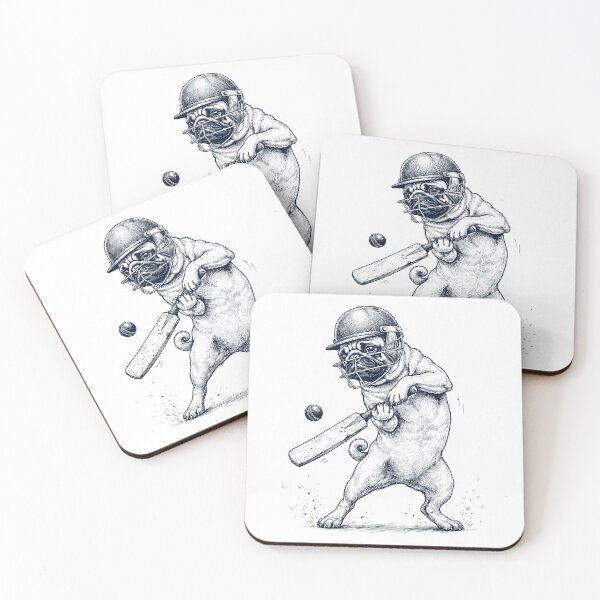 Item preview, Vintage Pug Playing Cricket Player Dog Lover designed and sold by DoodleTortle.
