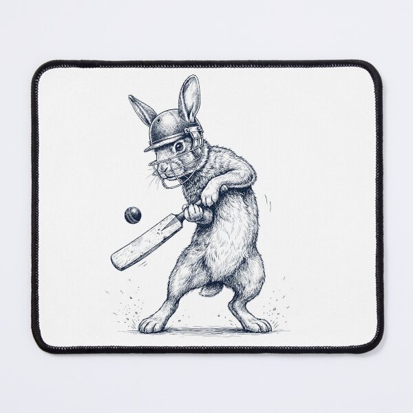 Item preview, Vintage Rabbit Playing Cricket Player Animal Lover designed and sold by DoodleTortle.